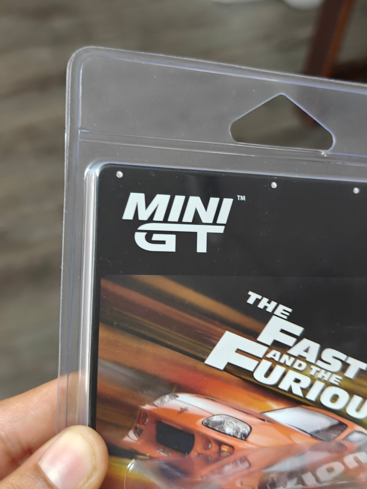 Mini GT Toyota Supra BOMEX - Brian O'Conner - Fast & Furious (Blister Pack) - Kinder Logs