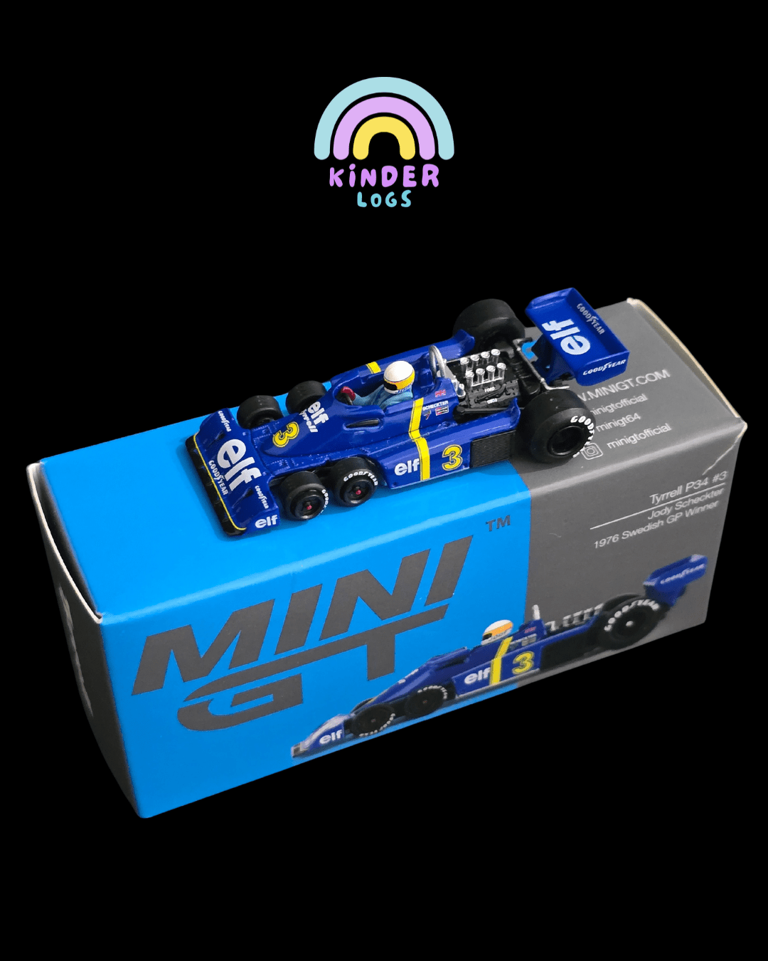 Mini GT Tyrrell P34 3 Jody Scheckter - Open Box - Kinder Logs