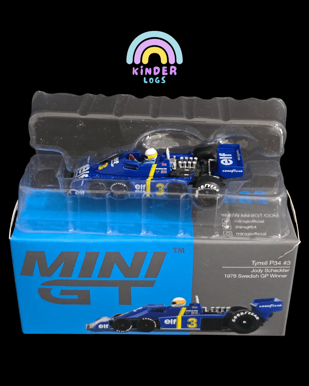 Mini GT Tyrrell P34 3 Jody Scheckter - Open Box - Kinder Logs
