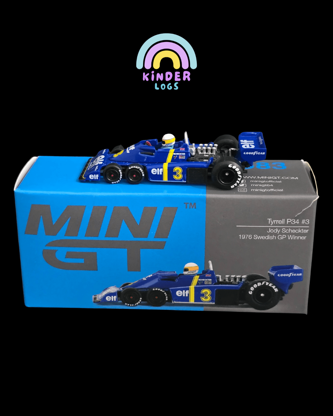 Mini GT Tyrrell P34 3 Jody Scheckter - Open Box - Kinder Logs