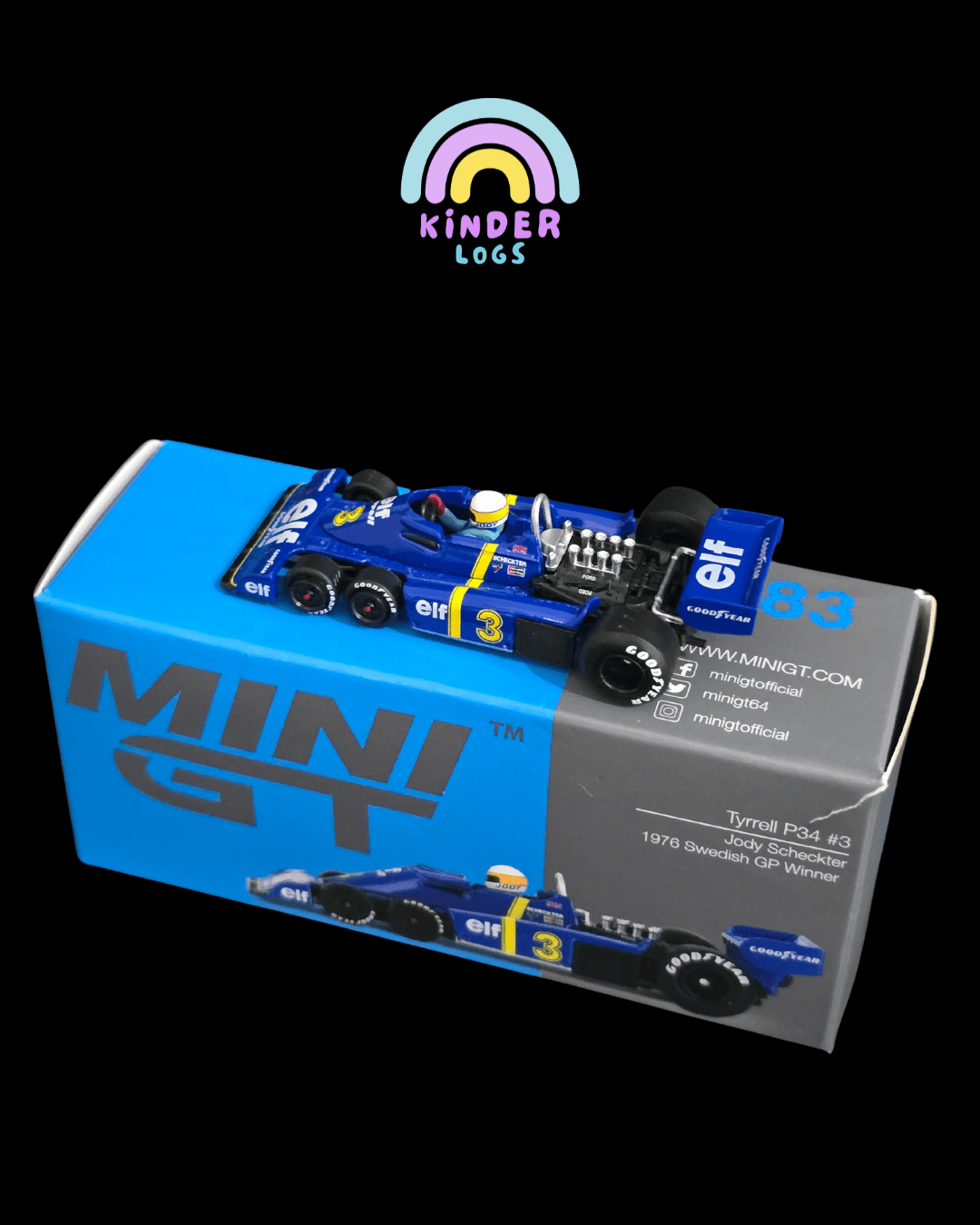 Mini GT Tyrrell P34 3 Jody Scheckter - Open Box - Kinder Logs