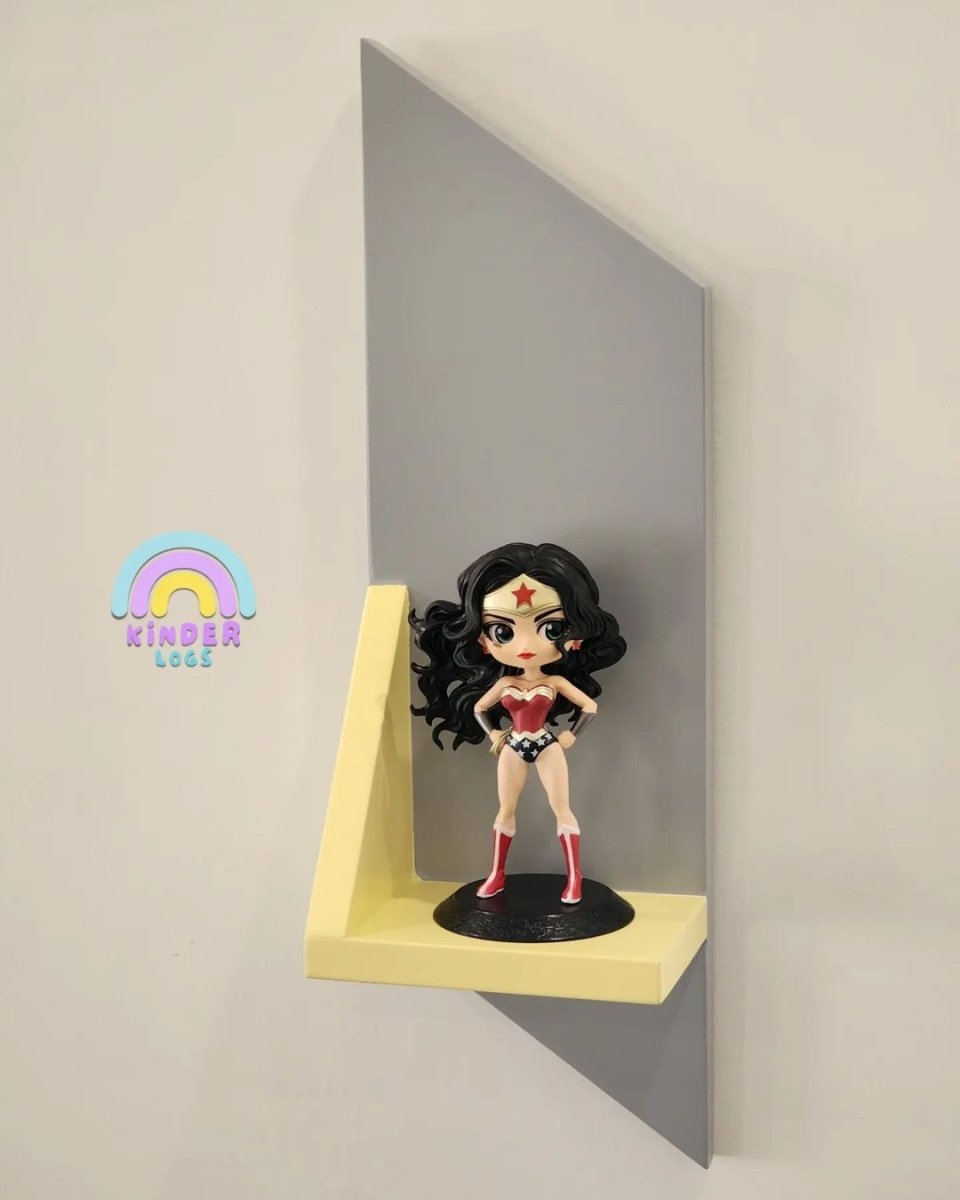 Modern Wall Sconce - Grey + Pastel Yellow - Kinder Logs