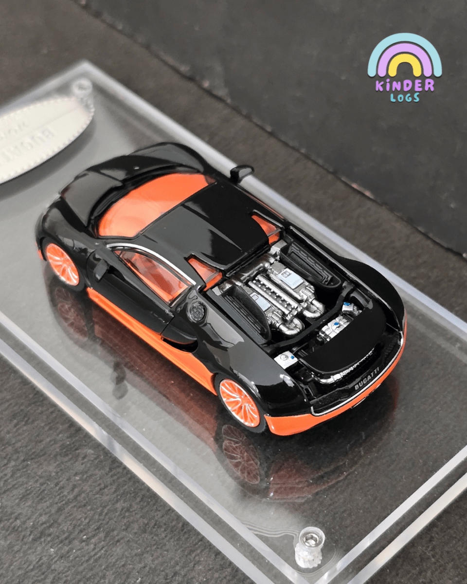 Mortal Bugatti Veyron Super Sport - Black And Orange - Kinder Logs