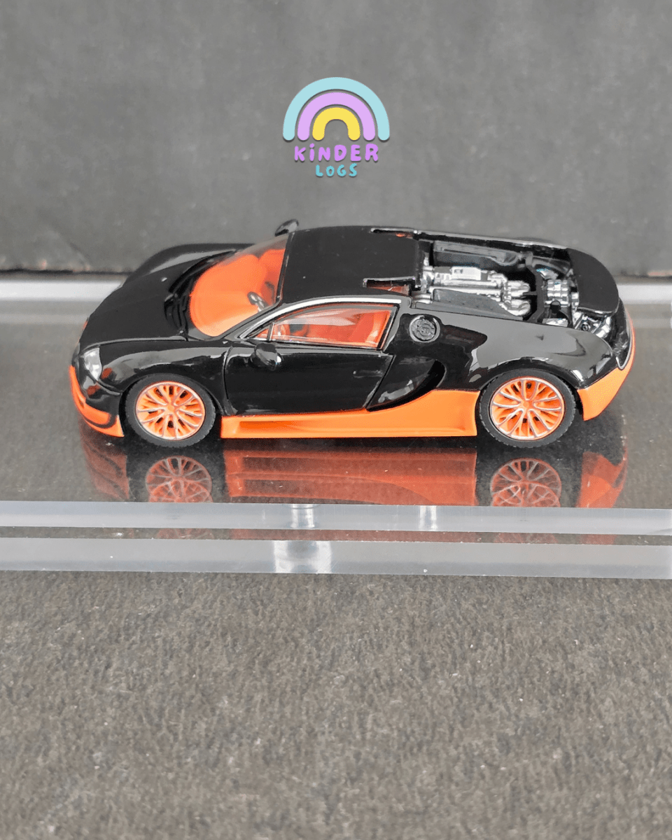 Mortal Bugatti Veyron Super Sport - Black And Orange - Kinder Logs