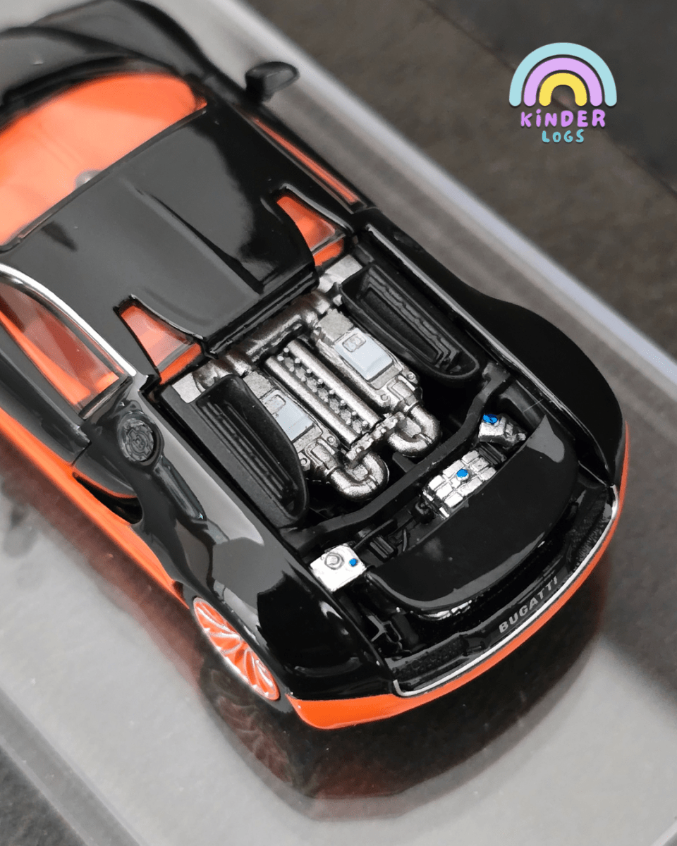 Mortal Bugatti Veyron Super Sport - Black And Orange - Kinder Logs