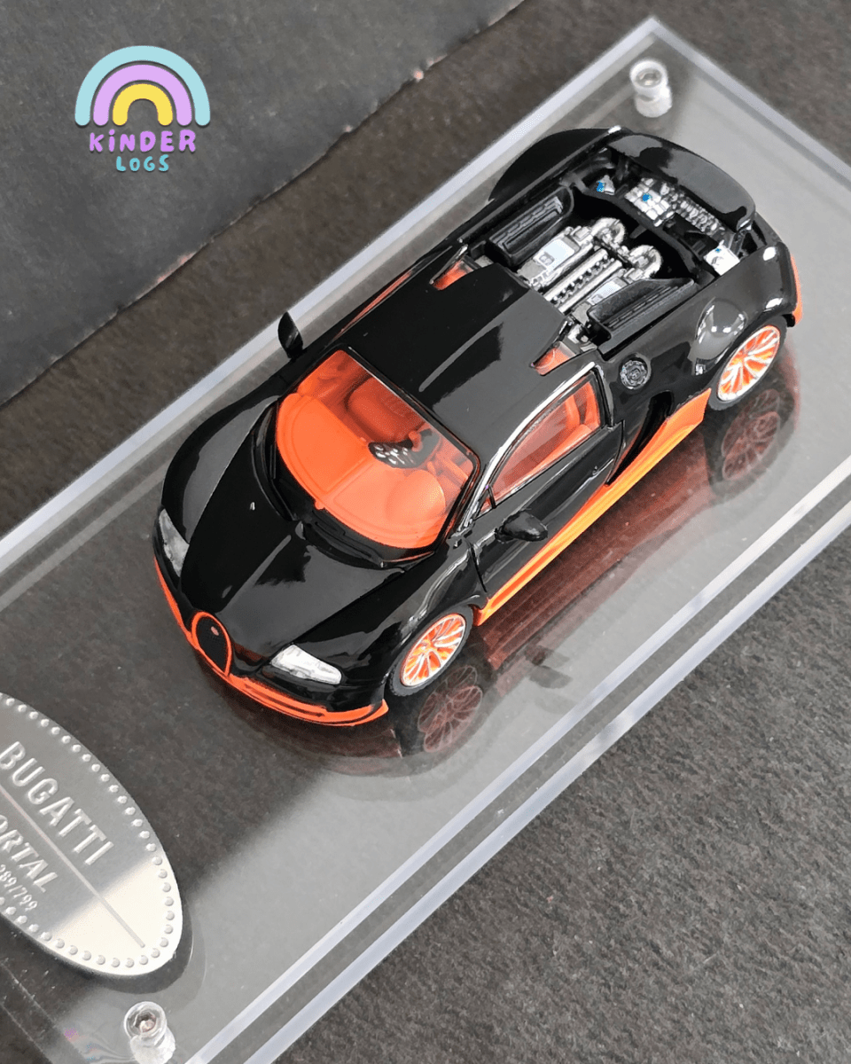 Mortal Bugatti Veyron Super Sport - Black And Orange - Kinder Logs