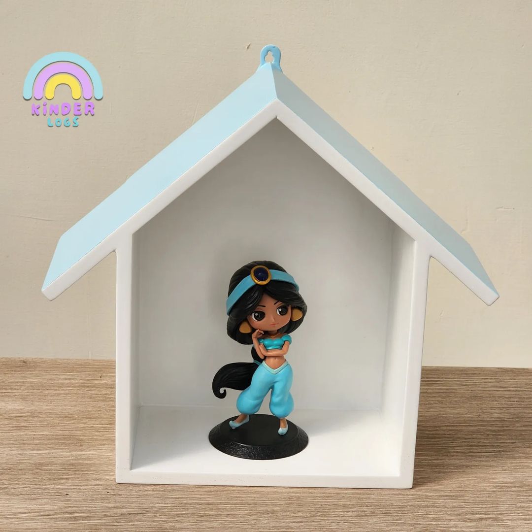 Pastel Blue - White Wall - Hanging Hut - Kinder Logs