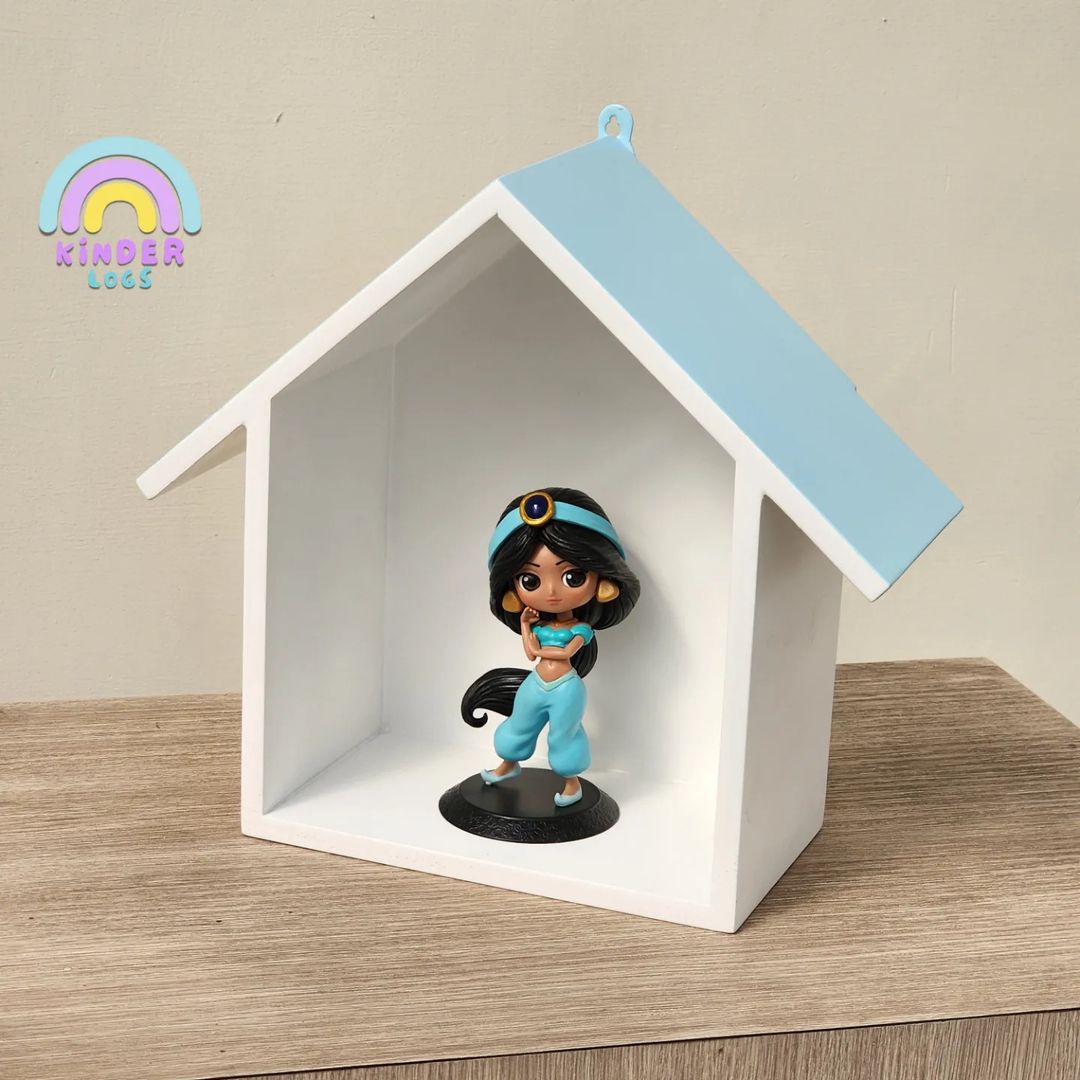 Pastel Blue - White Wall - Hanging Hut - Kinder Logs