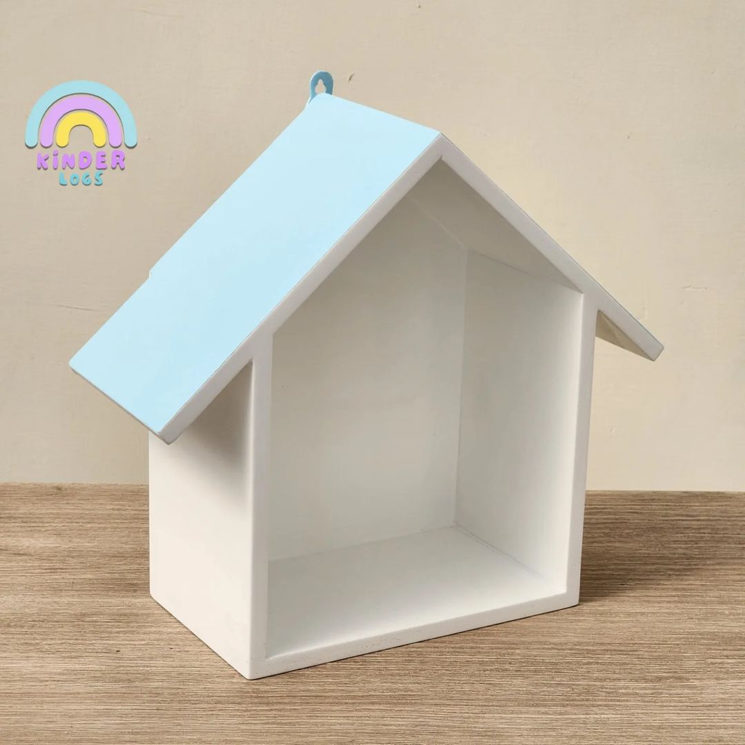 Pastel Blue - White Wall - Hanging Hut - Kinder Logs