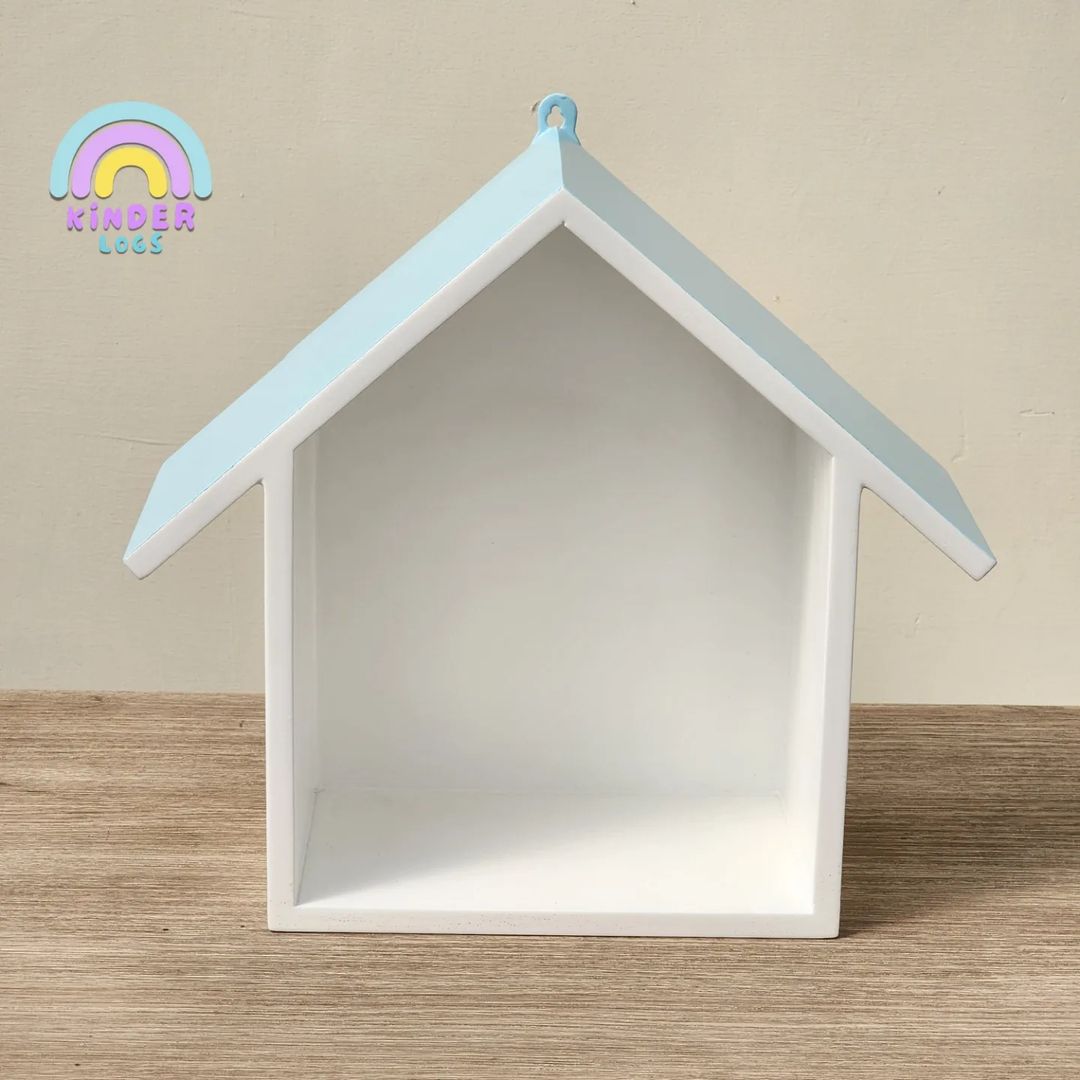 Pastel Blue - White Wall - Hanging Hut - Kinder Logs