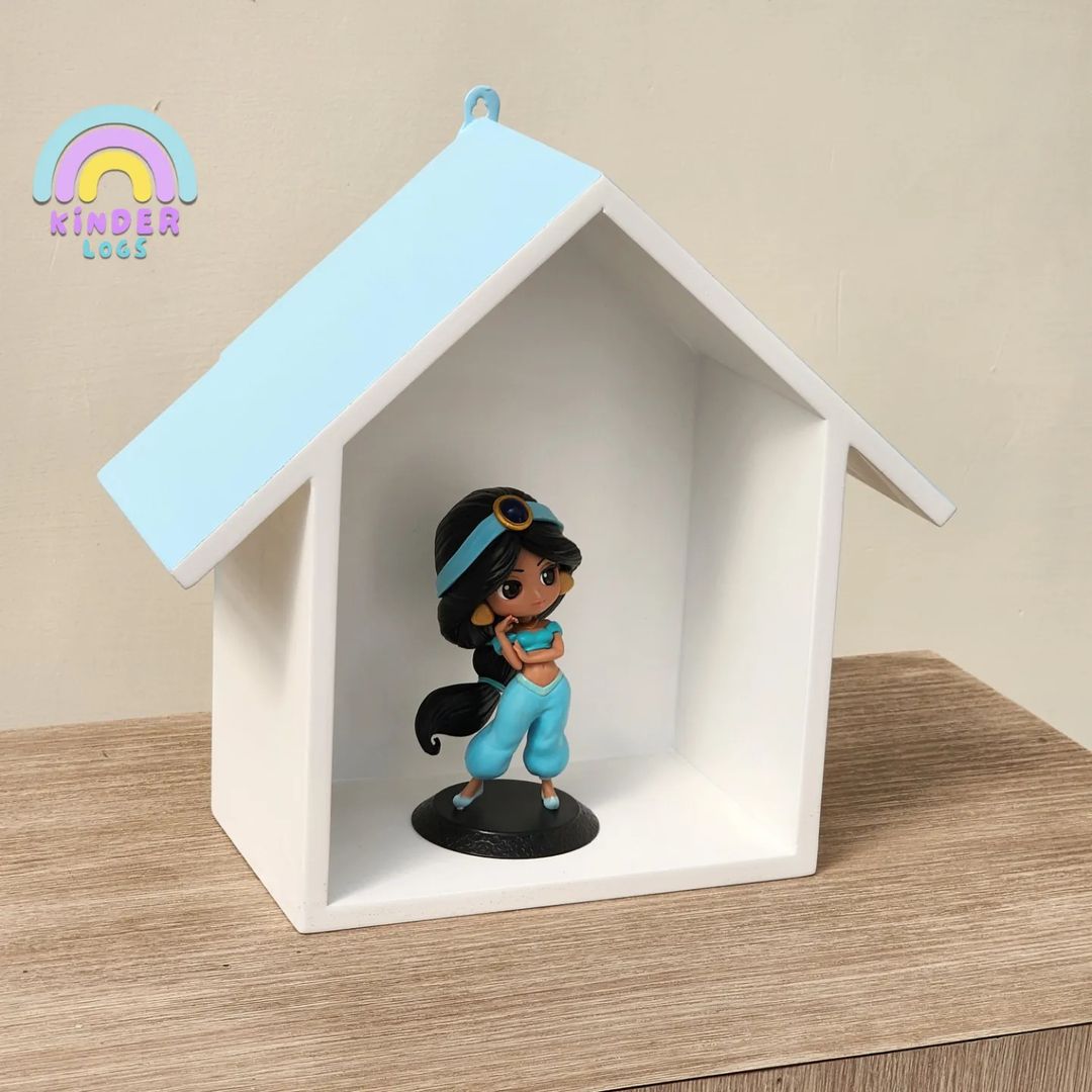 Pastel Blue - White Wall - Hanging Hut - Kinder Logs