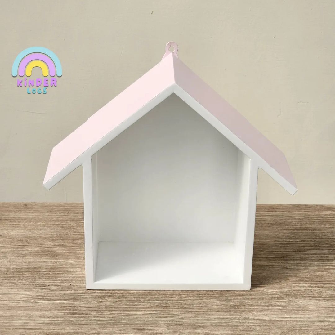 Pastel Pink - White Wall - Hanging Hut - Kinder Logs