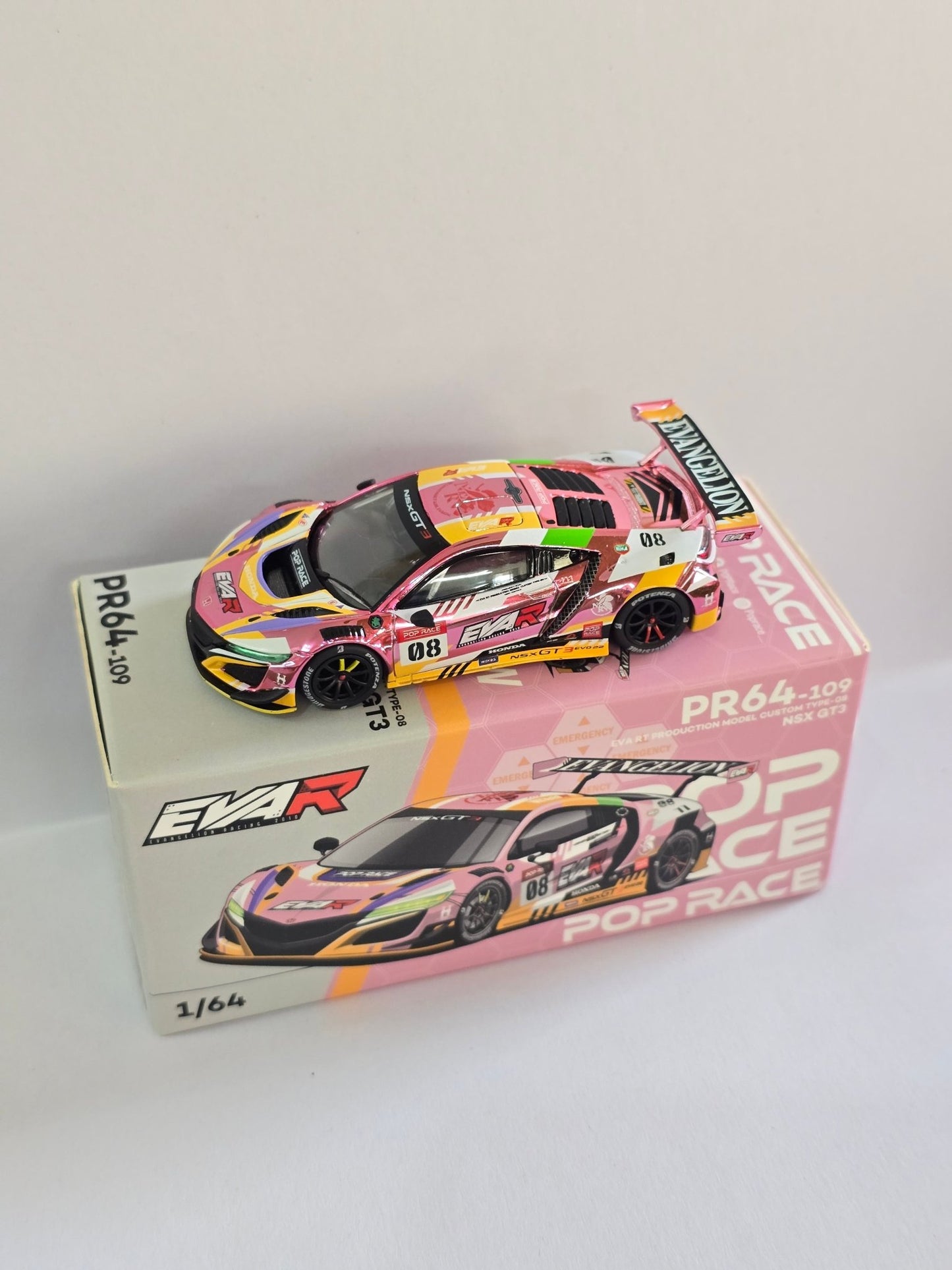 Pop Race Acura NSX GT3 EVA RT Custom Type 08 - Pink (Open Box) - Kinder Logs