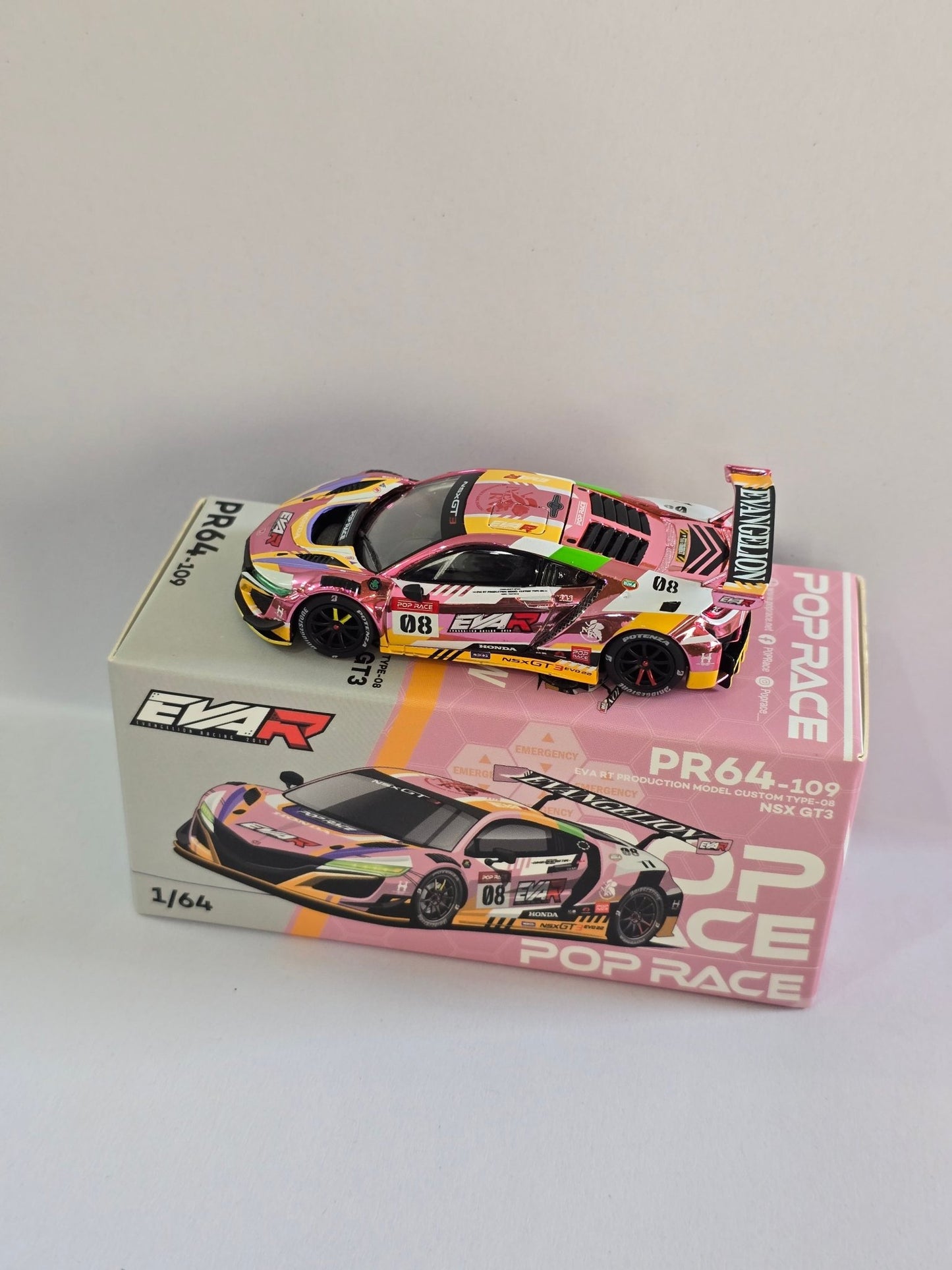 Pop Race Acura NSX GT3 EVA RT Custom Type 08 - Pink (Open Box) - Kinder Logs