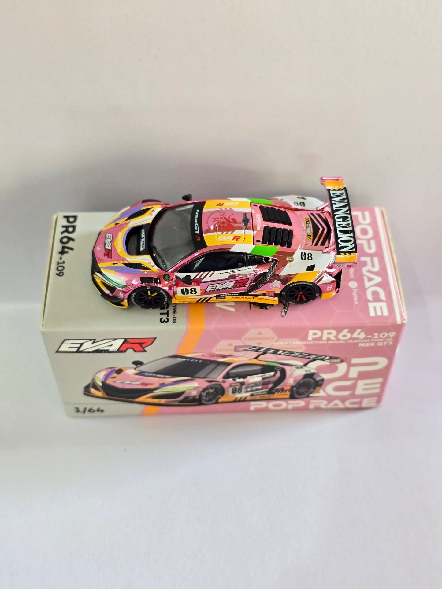 Pop Race Acura NSX GT3 EVA RT Custom Type 08 - Pink (Open Box) - Kinder Logs