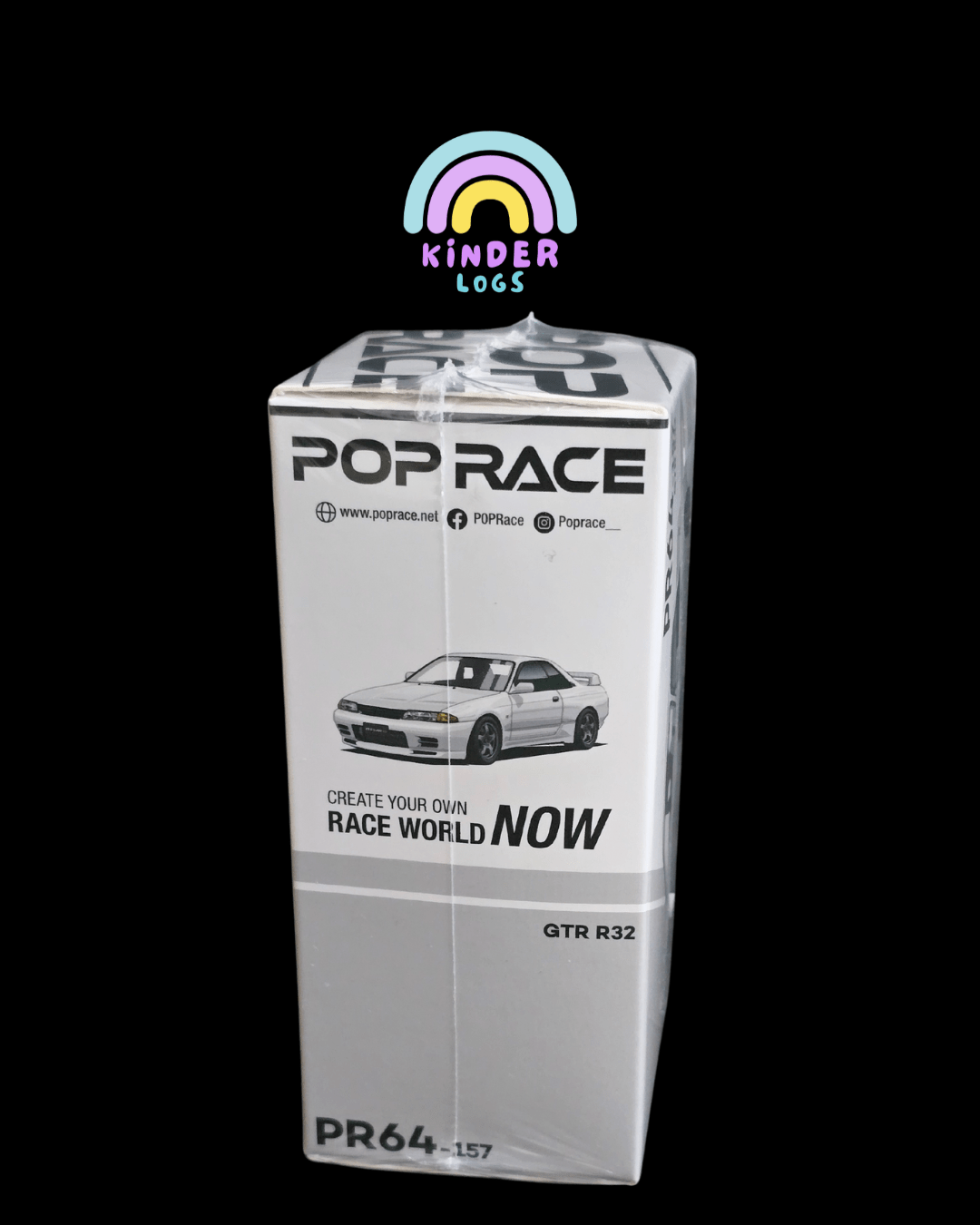 Pop Race Nissan Skyline GT - R R32 - Crystal White (PR64 - 157) - Kinder Logs