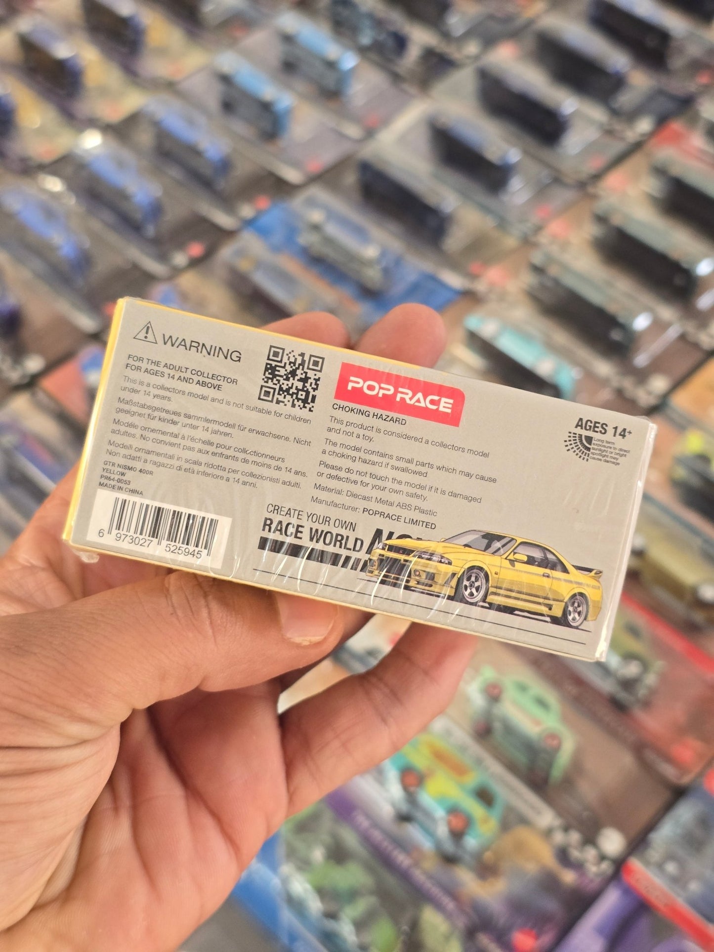 Pop Race Nissan Skyline GT - R R33 Nismo 400R (Yellow) - Sealed Box - Kinder Logs