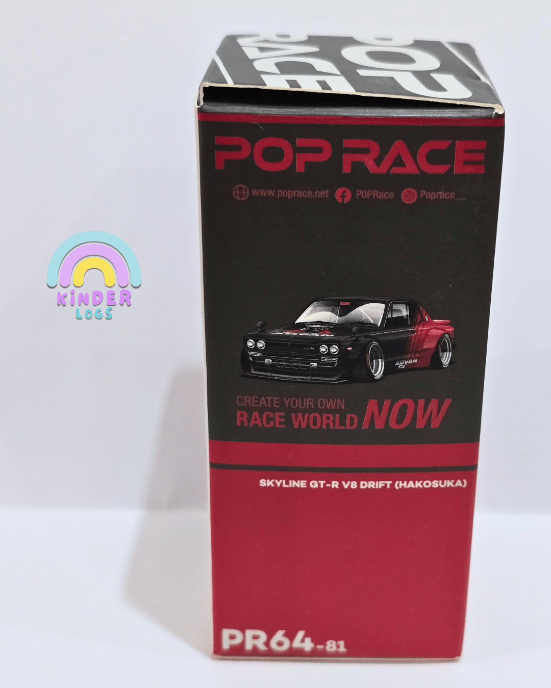 Pop Race Nissan Skyline GT - R V8 Drift Hakosuka PR64 - 81 (Open Box) - Kinder Logs