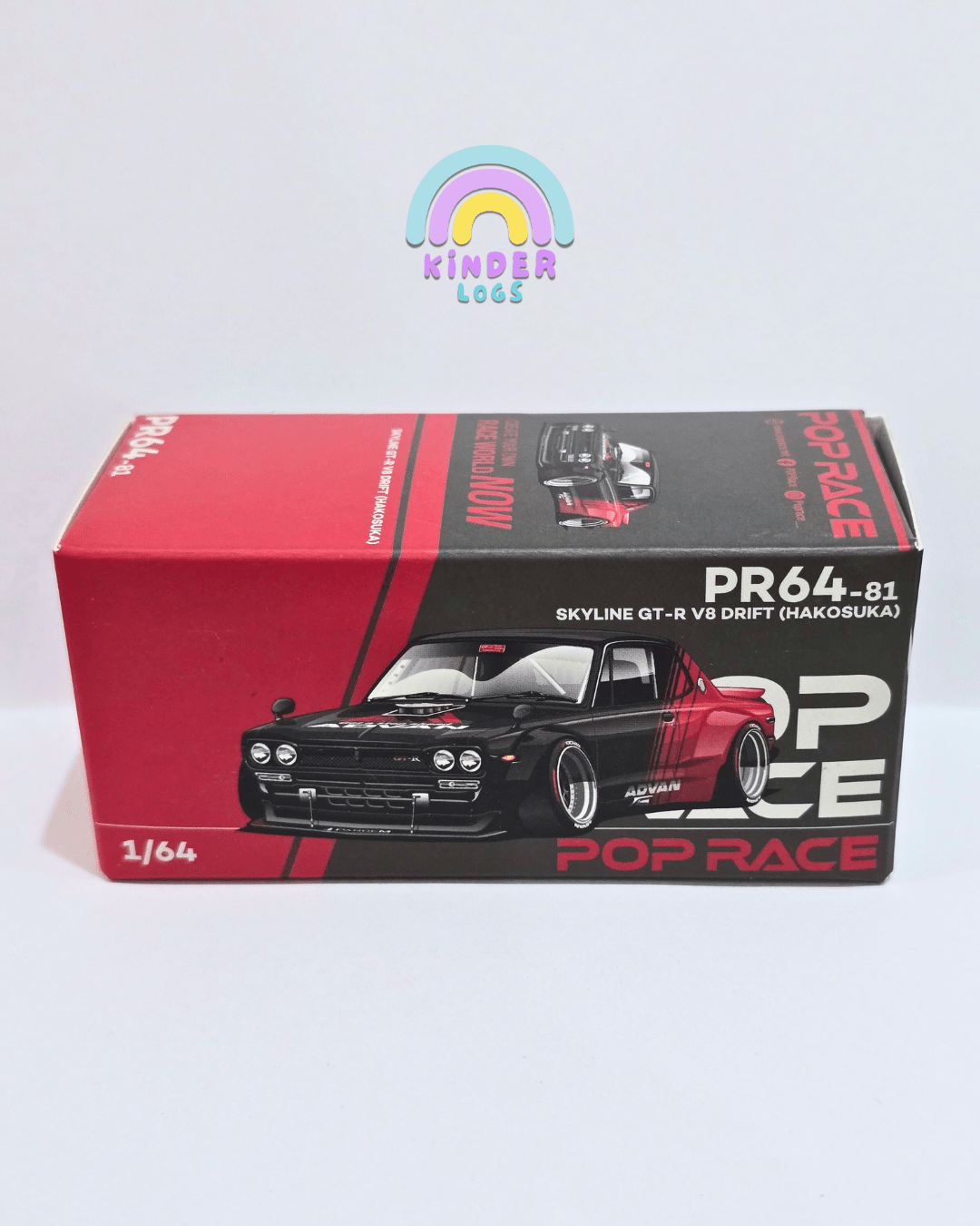 Pop Race Nissan Skyline GT - R V8 Drift Hakosuka PR64 - 81 (Open Box) - Kinder Logs