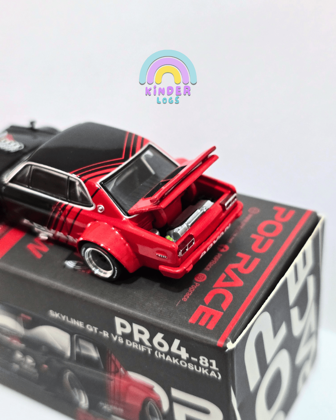 Pop Race Nissan Skyline GT - R V8 Drift Hakosuka PR64 - 81 (Open Box) - Kinder Logs