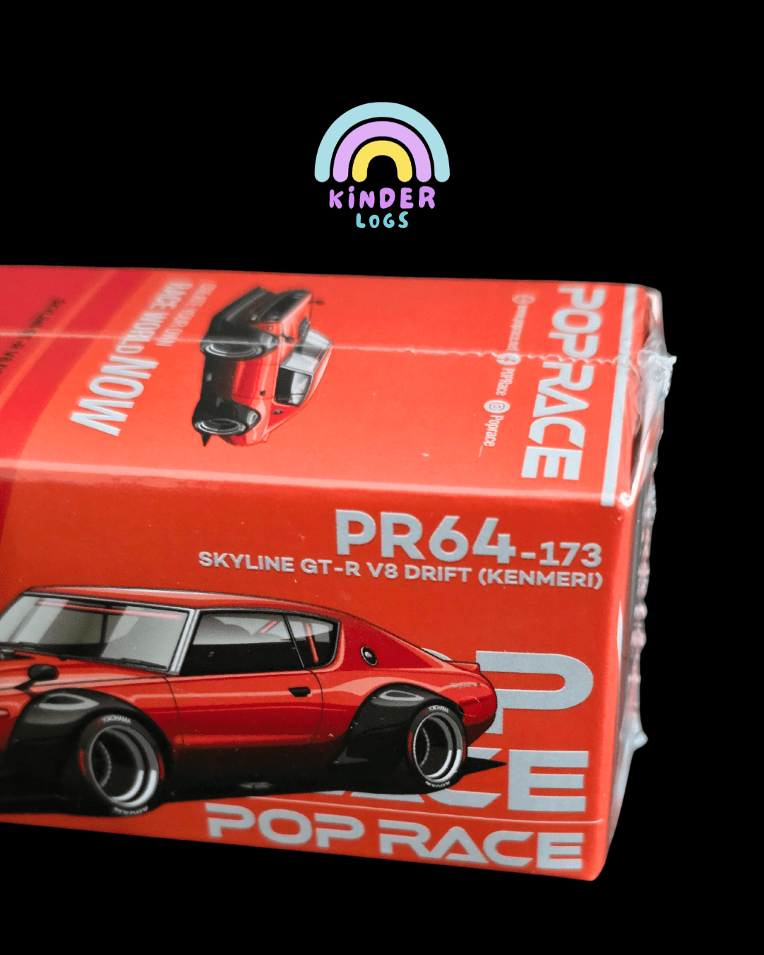 Pop Race Nissan Skyline GT - R V8 Drift KENMERI (PR64 - 173) - Kinder Logs