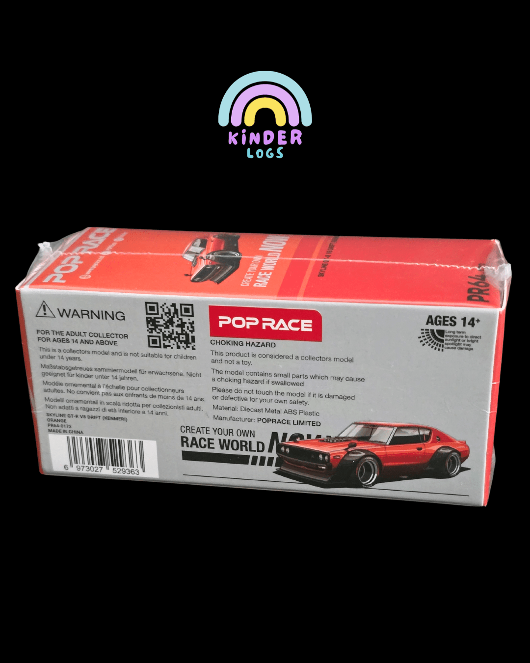 Pop Race Nissan Skyline GT - R V8 Drift KENMERI (PR64 - 173) - Kinder Logs