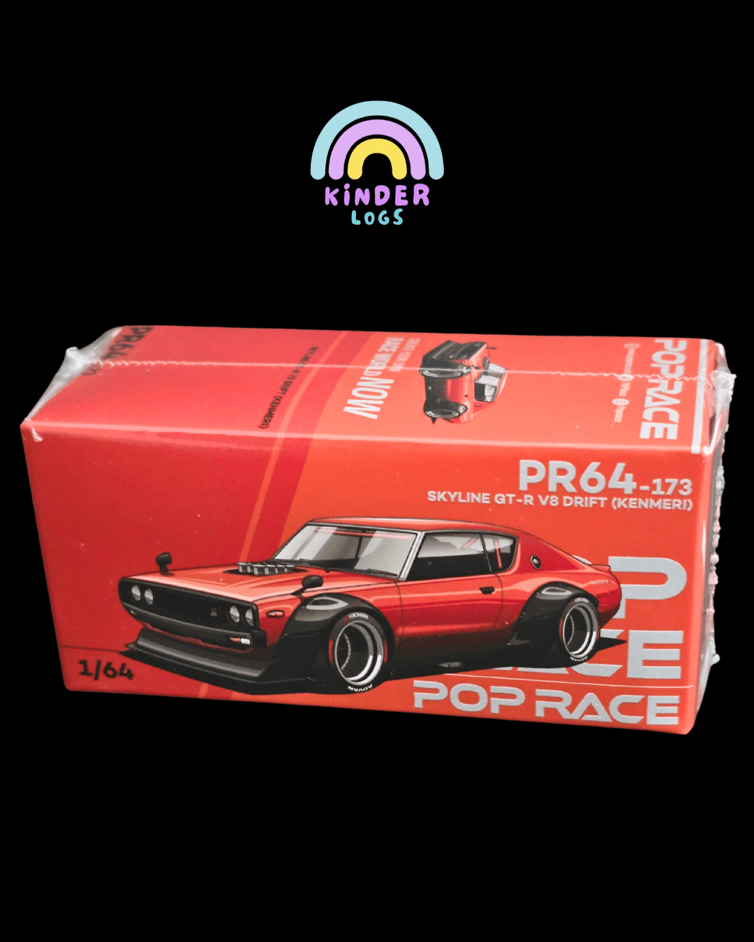 Pop Race Nissan Skyline GT - R V8 Drift KENMERI (PR64 - 173) - Kinder Logs