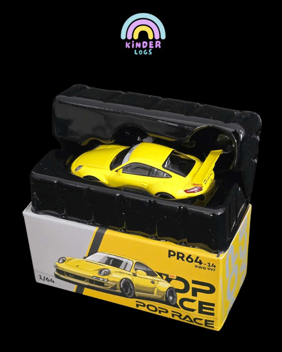 Pop Race Porsche RWB 997 - Yellow (Open Box) - Kinder Logs