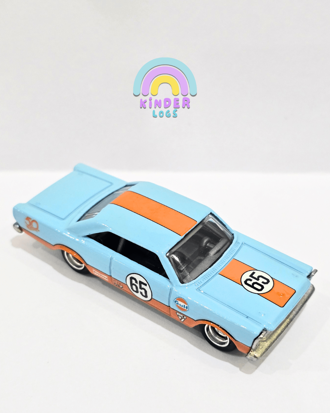 Premium Hot Wheels 1965 Ford Galaxie Gulf Edition (Uncarded) - Kinder Logs