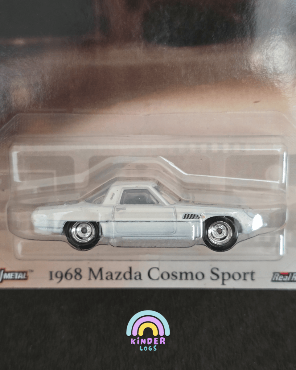 Premium Hot Wheels 1968 Mazda Cosmo Sport - Jay Leno's Garage (Creased Card) - Kinder Logs