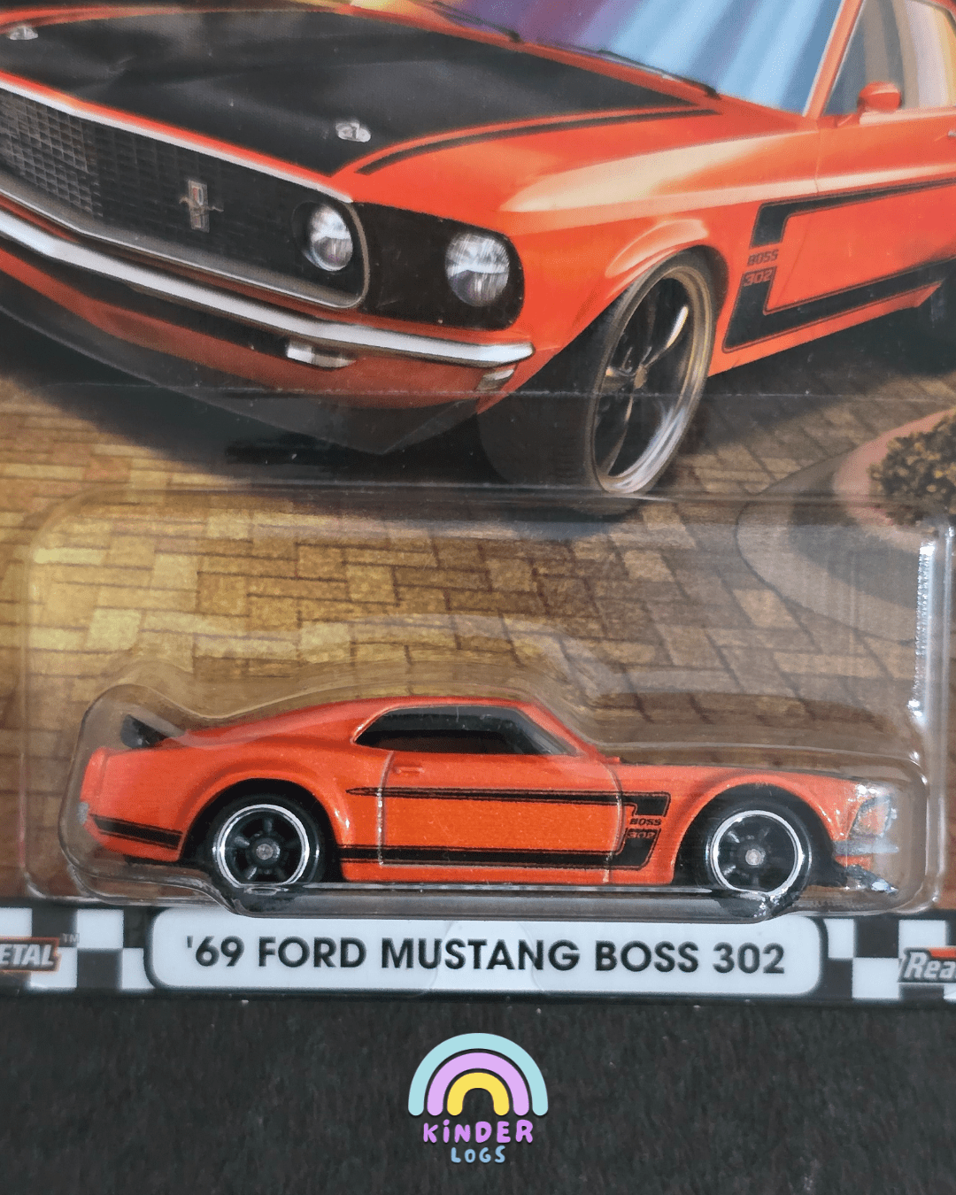 Premium Hot Wheels 1969 Ford Mustang Boss 302 - Boulevard 123 (Imported) - Kinder Logs