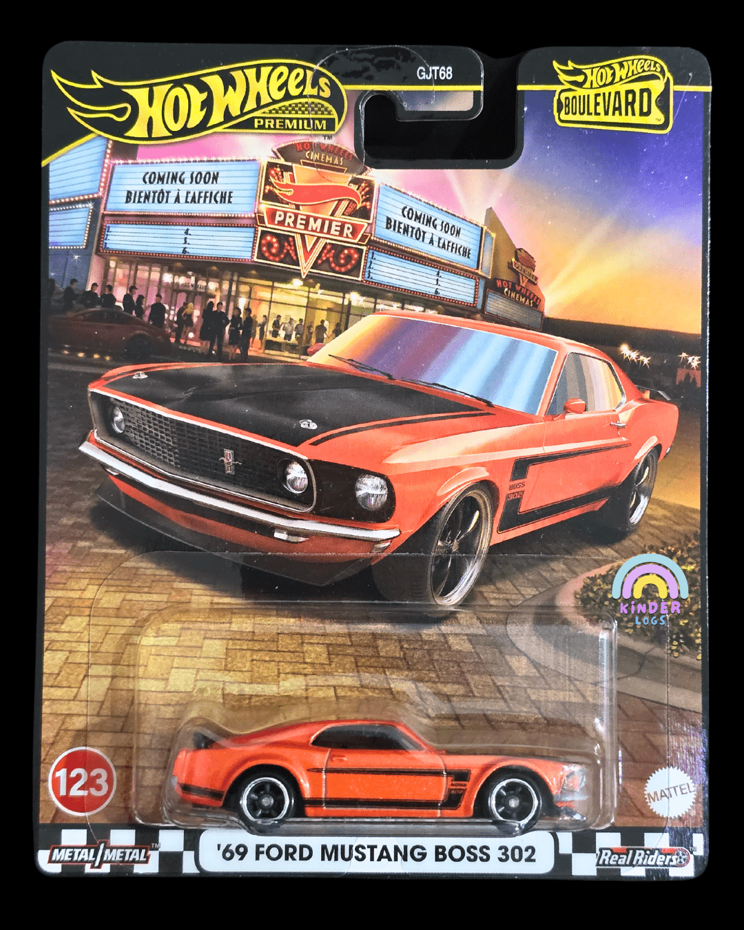 Premium Hot Wheels 1969 Ford Mustang Boss 302 - Boulevard 123 (Imported) - Kinder Logs