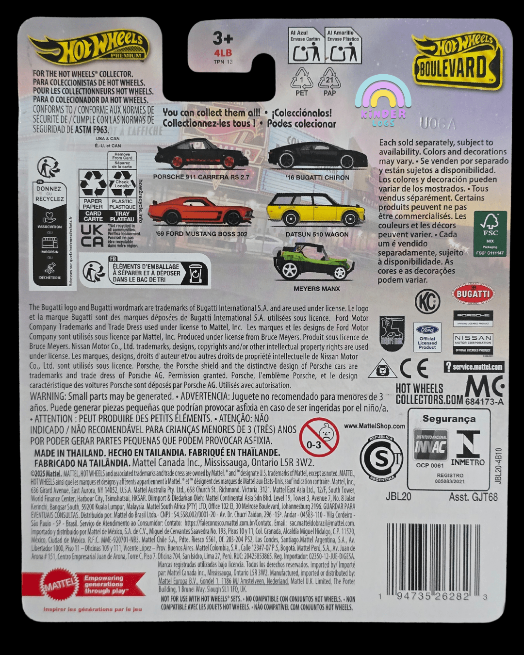 Premium Hot Wheels 1969 Ford Mustang Boss 302 - Boulevard 123 (Imported) - Kinder Logs