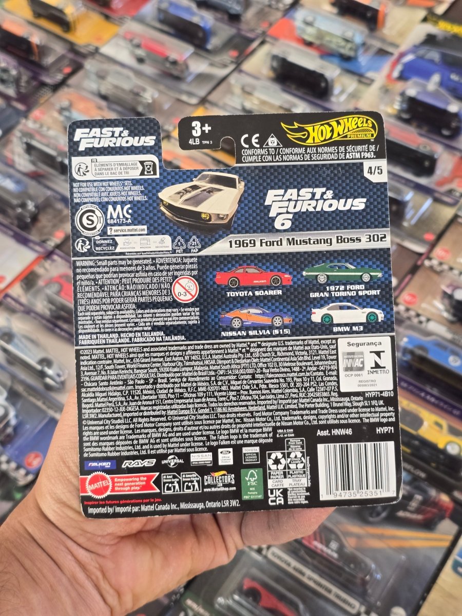 Premium Hot Wheels 1969 Ford Mustang Boss 302 - Fast & Furious - Kinder Logs
