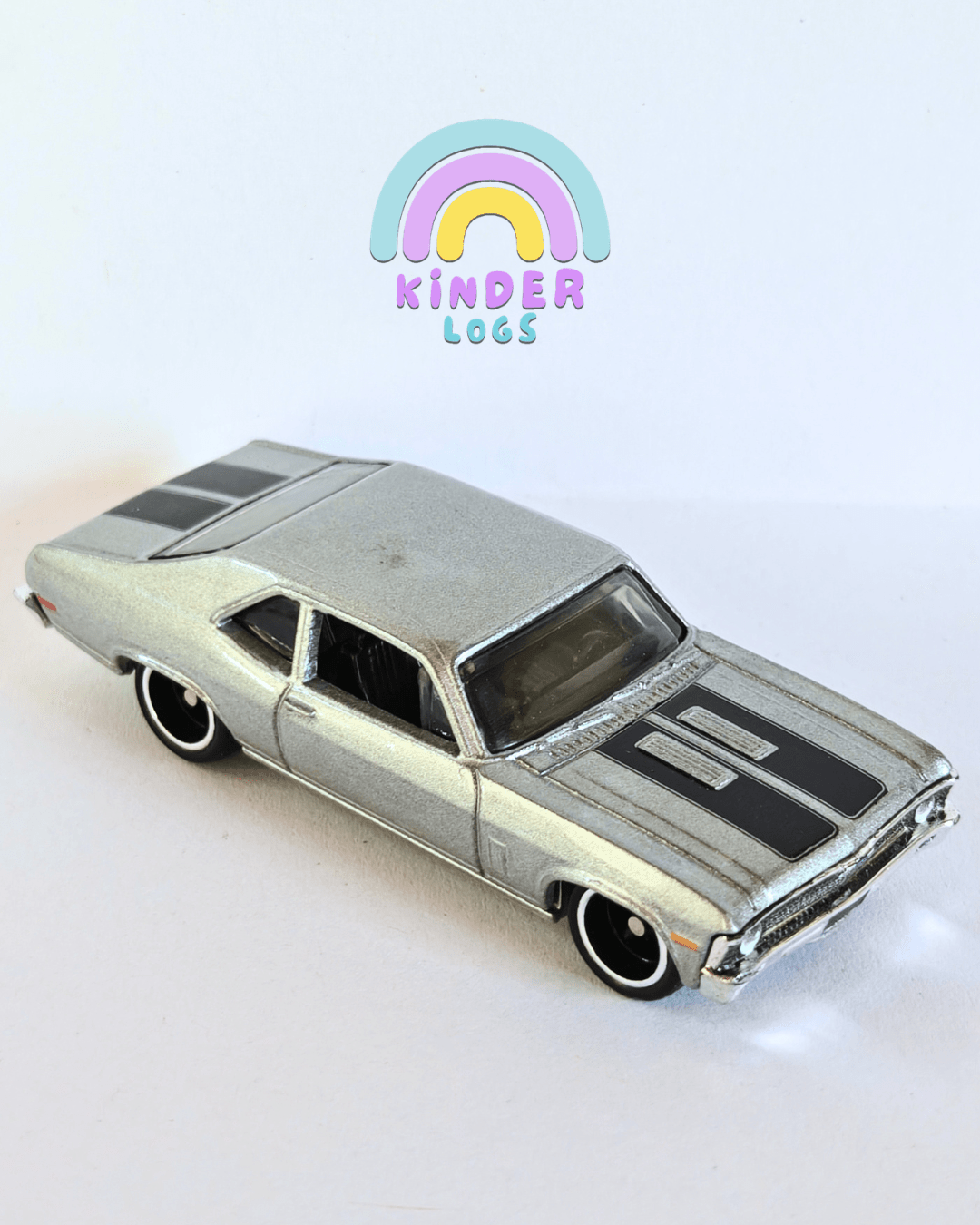 Premium Hot Wheels 1970 Chevy Nova SS - Silver (Minor Paint Issue) - Kinder Logs
