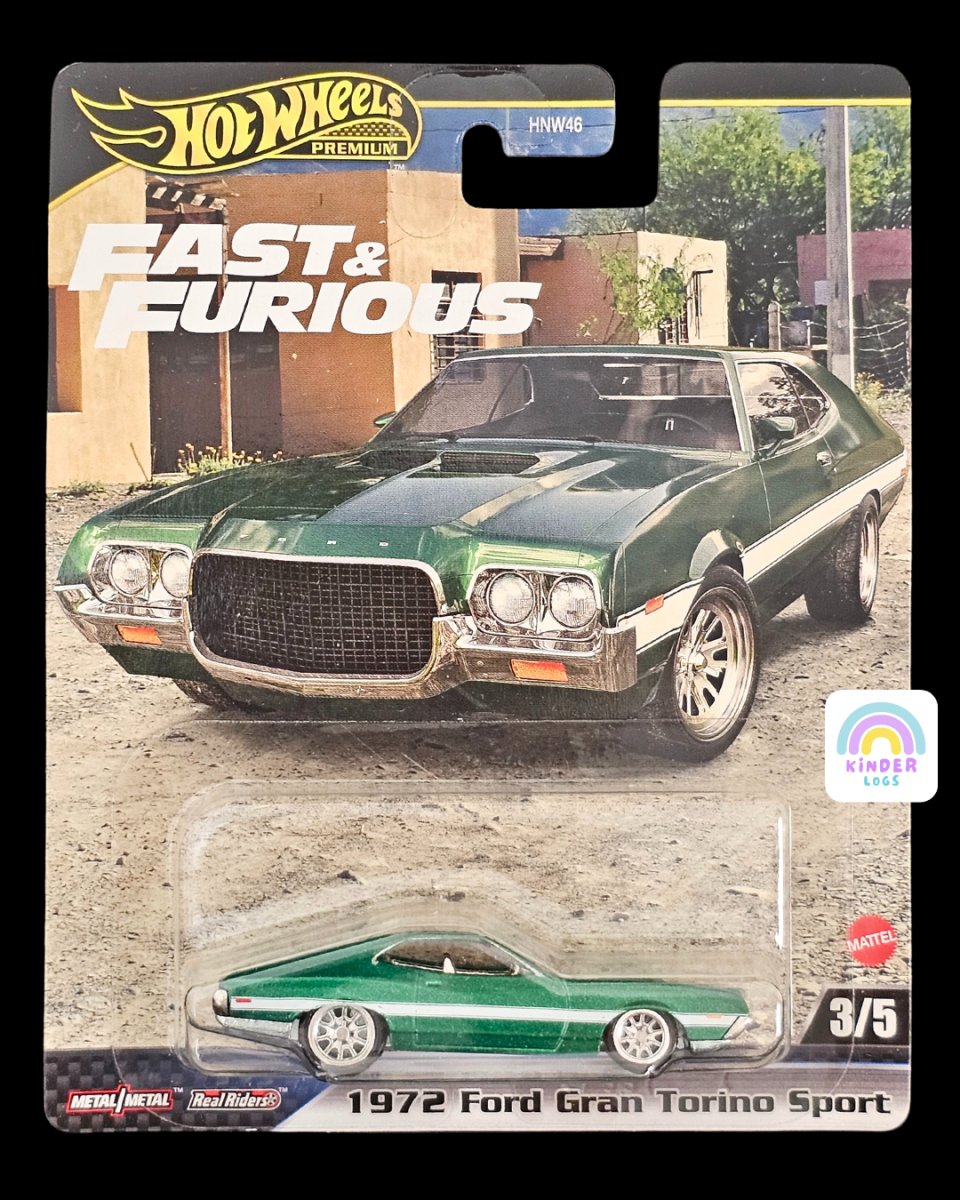 Premium Hot Wheels 1972 Ford Gran Torino Sport - Fast & Furious - Kinder Logs