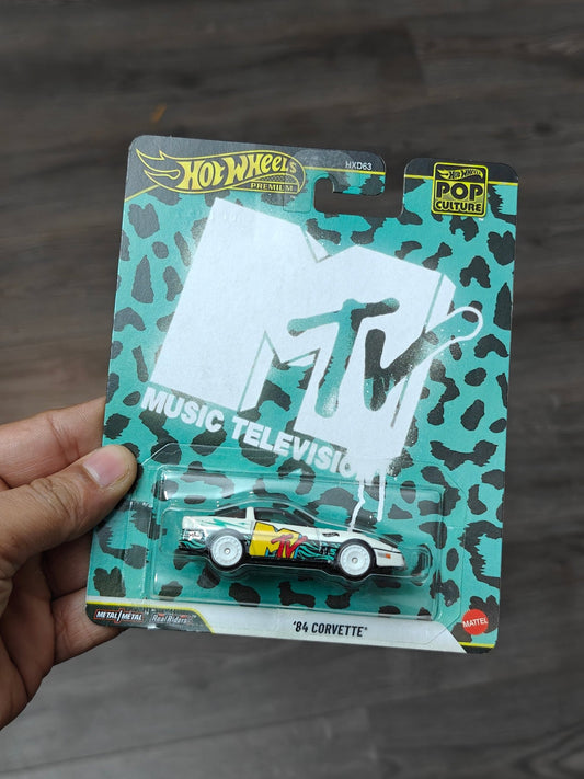 Premium Hot Wheels 1984 Corvette MTV Edition (Imported) - Kinder Logs