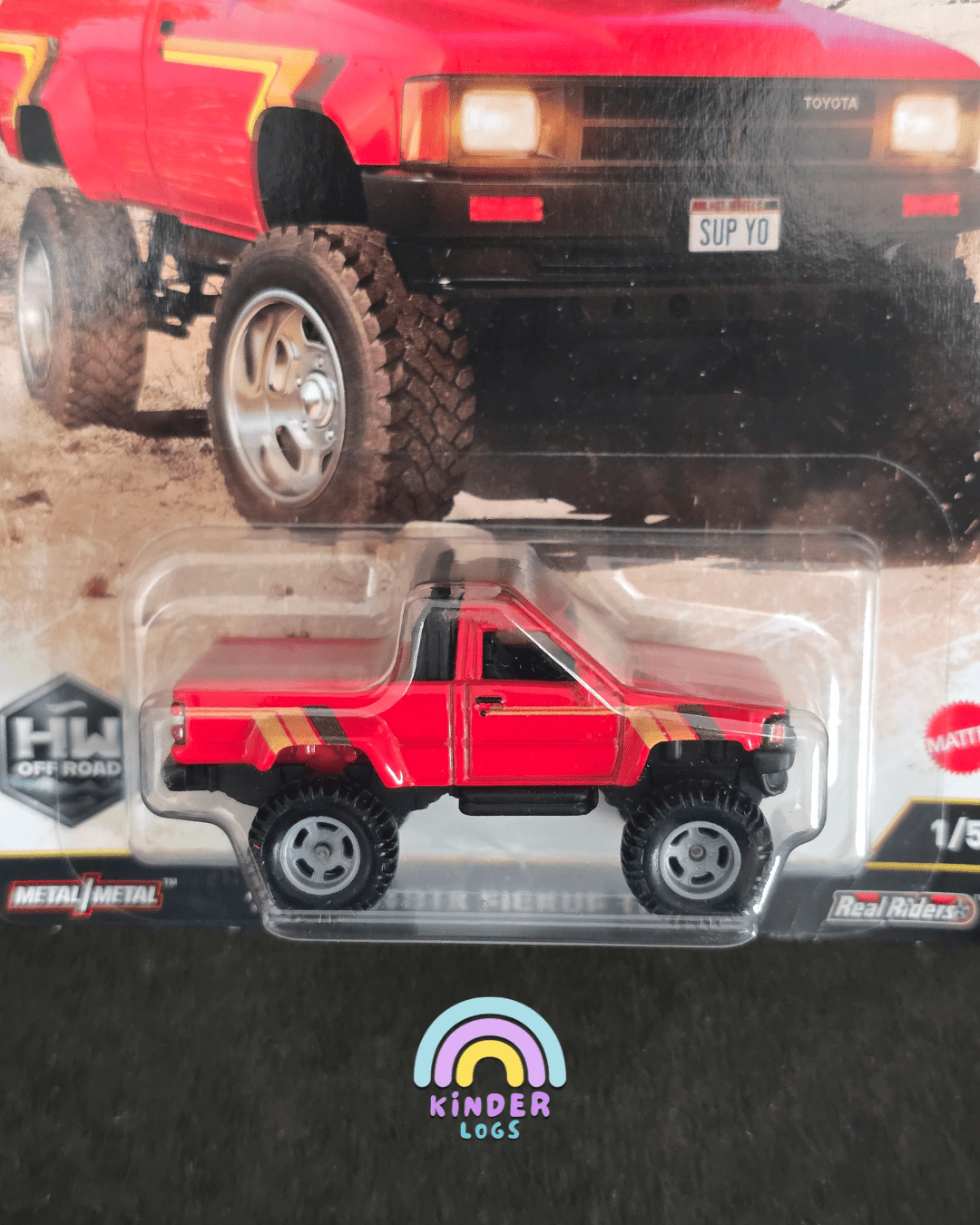 Premium Hot Wheels 1987 Toyota Pickup Truck - HW Off Road (Imported) - Kinder Logs