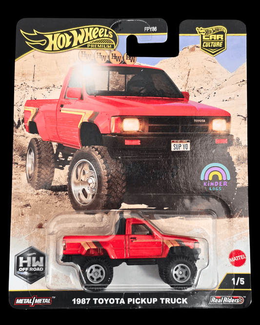 Premium Hot Wheels 1987 Toyota Pickup Truck - HW Off Road (Imported) - Kinder Logs