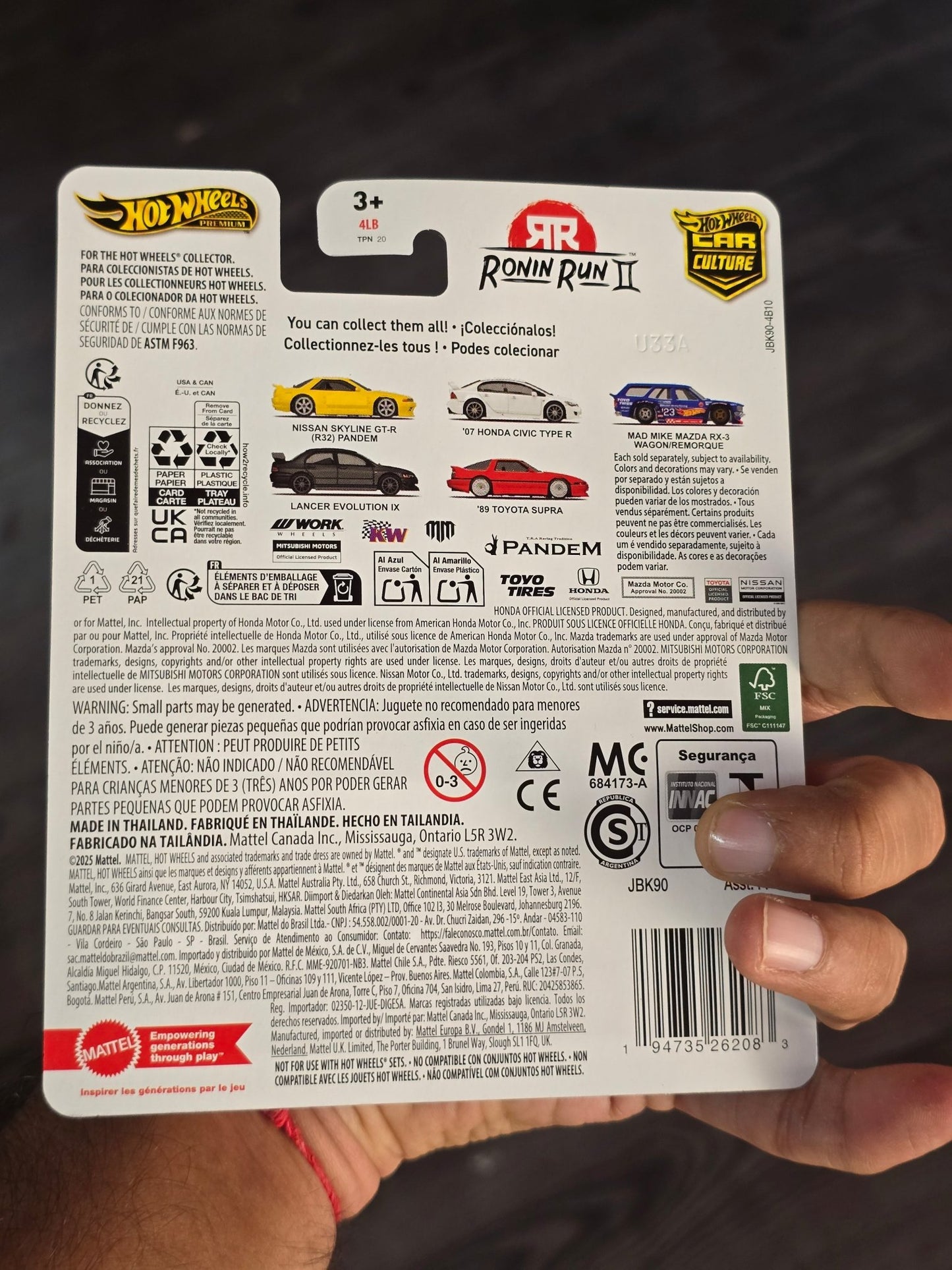 Premium Hot Wheels 1989 Toyota Supra - Ronin Run II (Imported) - Kinder Logs