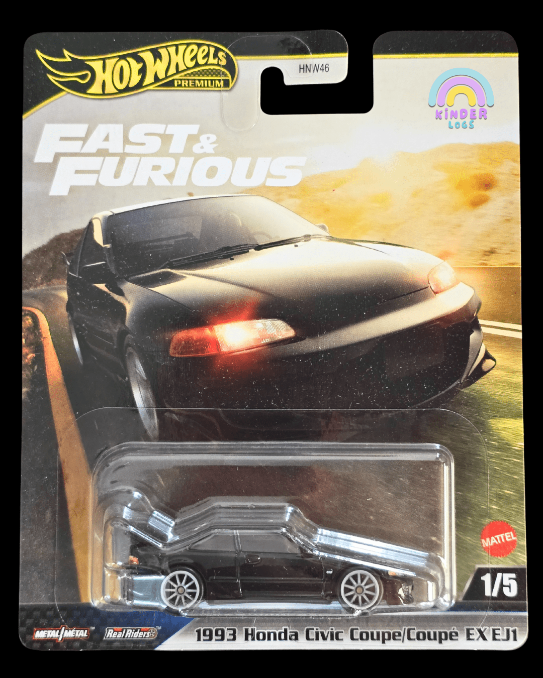 Premium Hot Wheels 1993 Honda Civic Coupe EX EJ1 - Fast & Furious (Imported) - Kinder Logs
