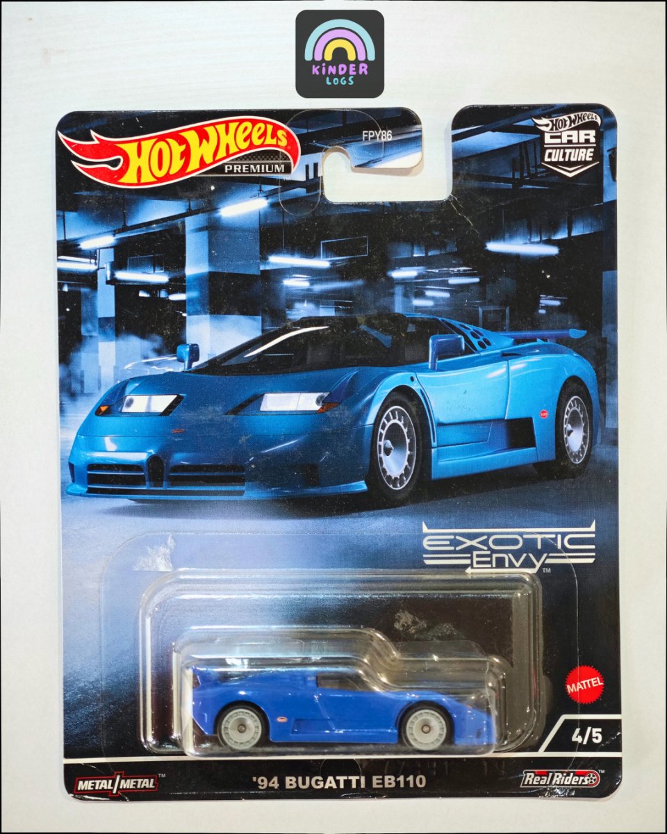 Premium Hot Wheels 1994 Bugatti EB110 (Exotic Envy) - Kinder Logs