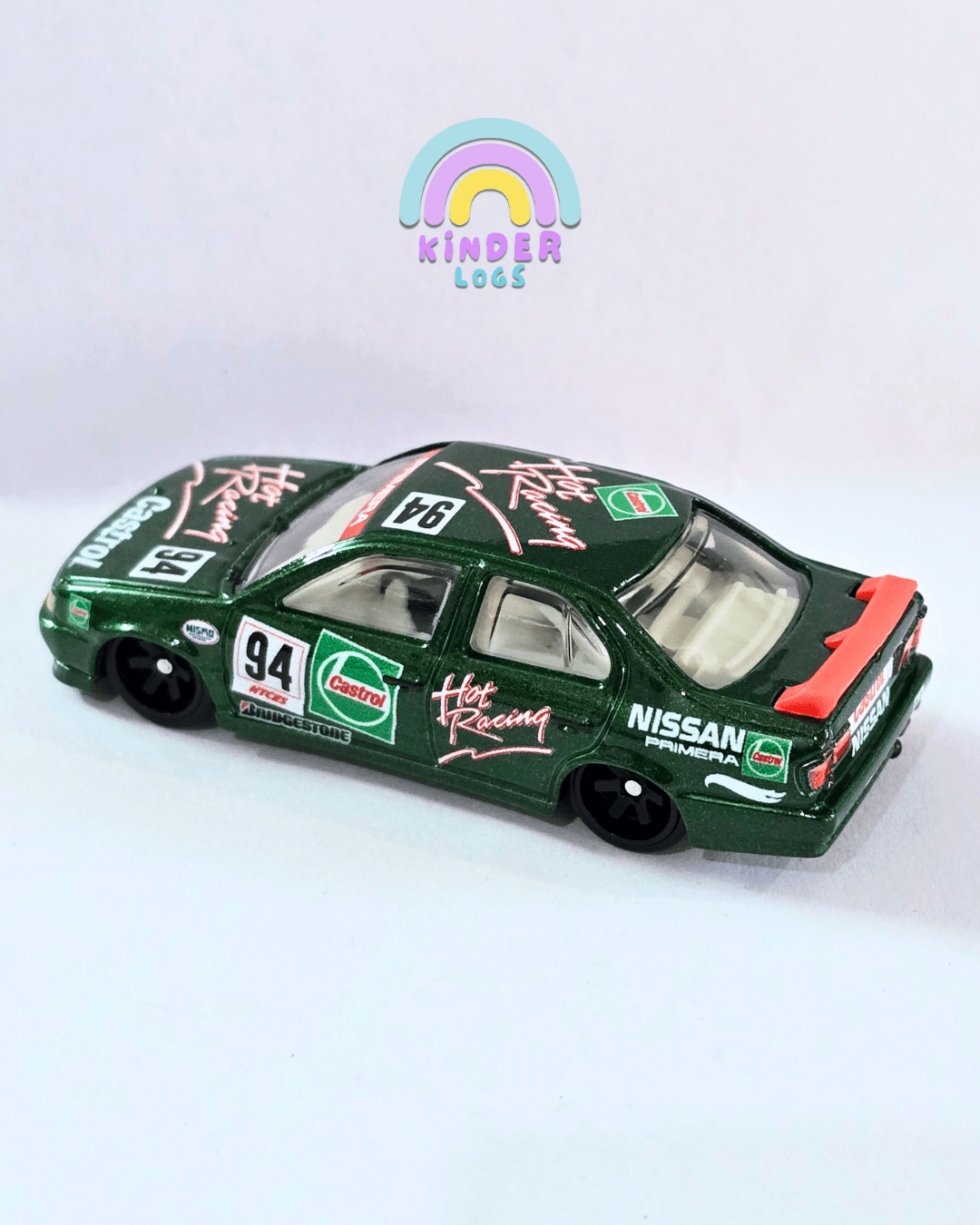Premium Hot Wheels 1994 Nissan Primera - Green (Uncarded - New) - Kinder Logs