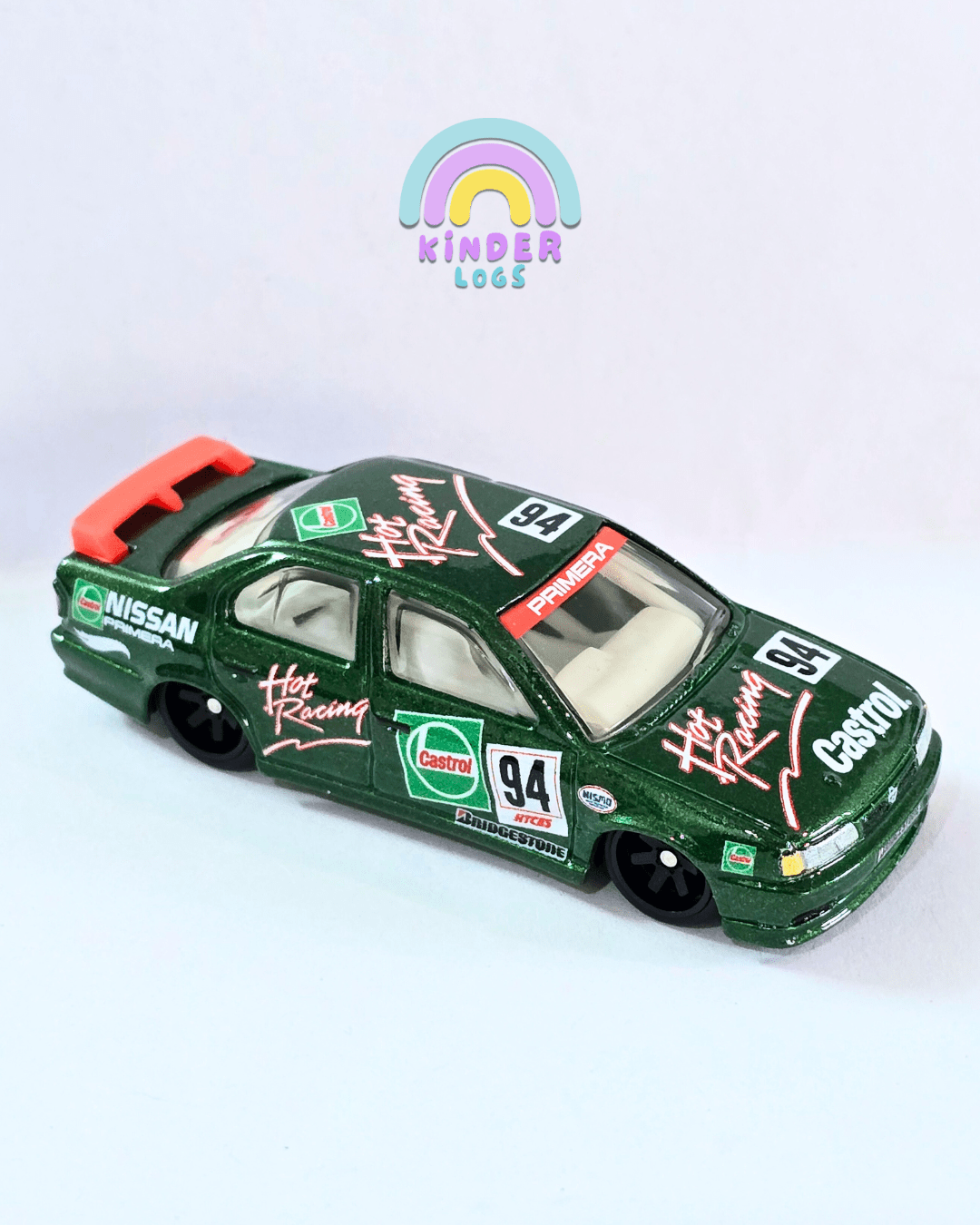 Premium Hot Wheels 1994 Nissan Primera - Green (Uncarded - New) - Kinder Logs