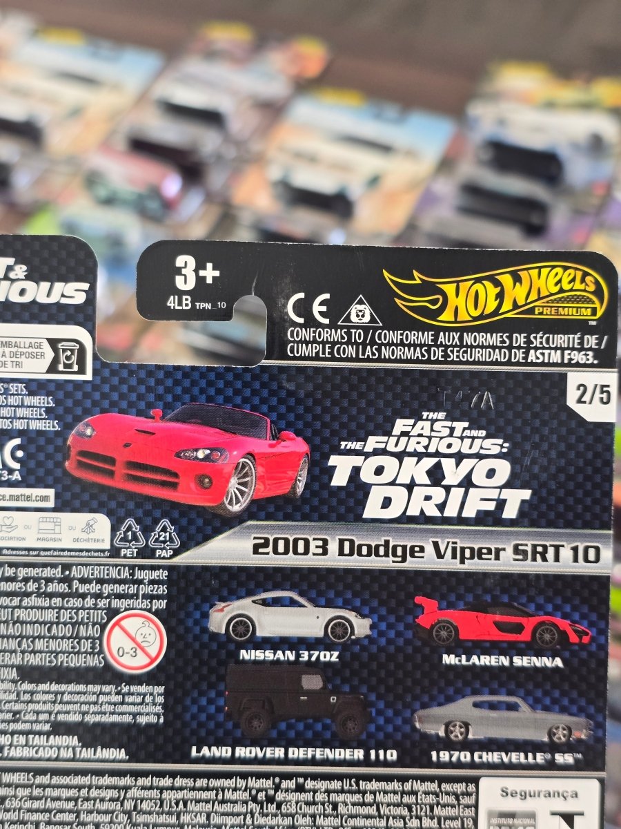 Premium Hot Wheels 2003 Dodge Viper SRT 10 - Fast And Furious (Imported) - Kinder Logs