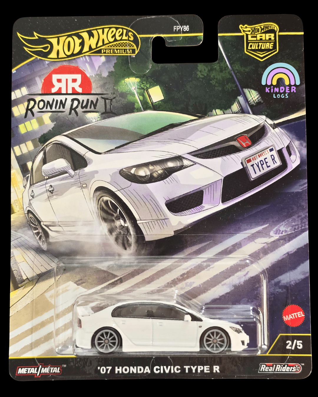 Premium Hot Wheels 2007 Honda Civic Type R - Ronin Run II (Imported) - Kinder Logs