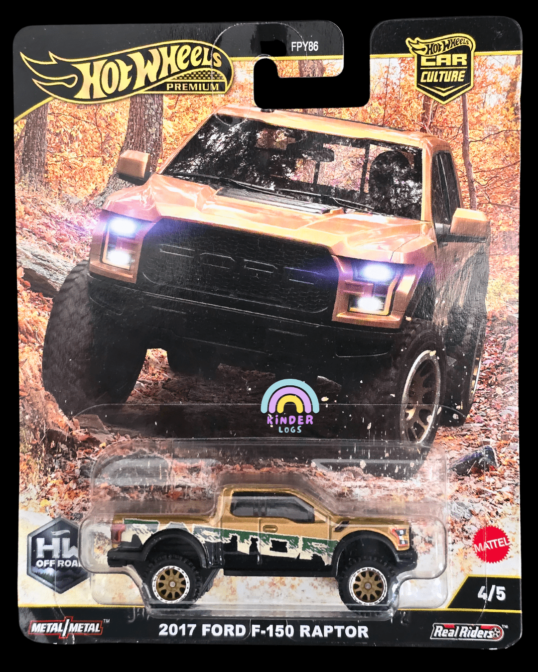 Premium Hot Wheels 2017 Ford F - 150 Raptor - HW Off Road (Imported) - Kinder Logs