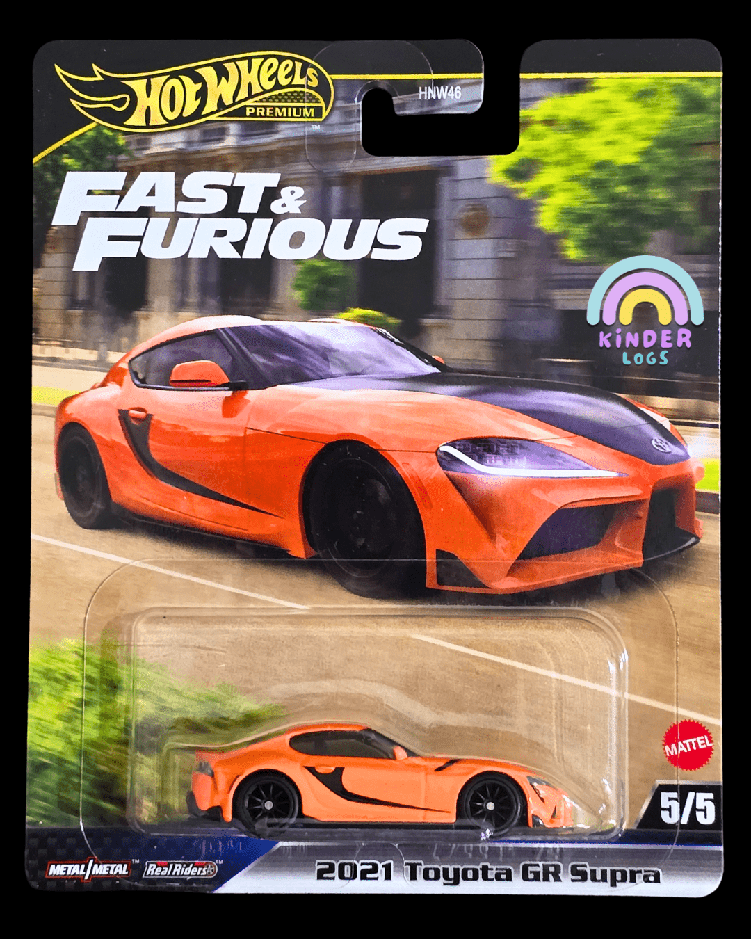 Premium Hot Wheels 2021 Toyota GR Supra - F&F - F9 The Fast Saga - Kinder Logs