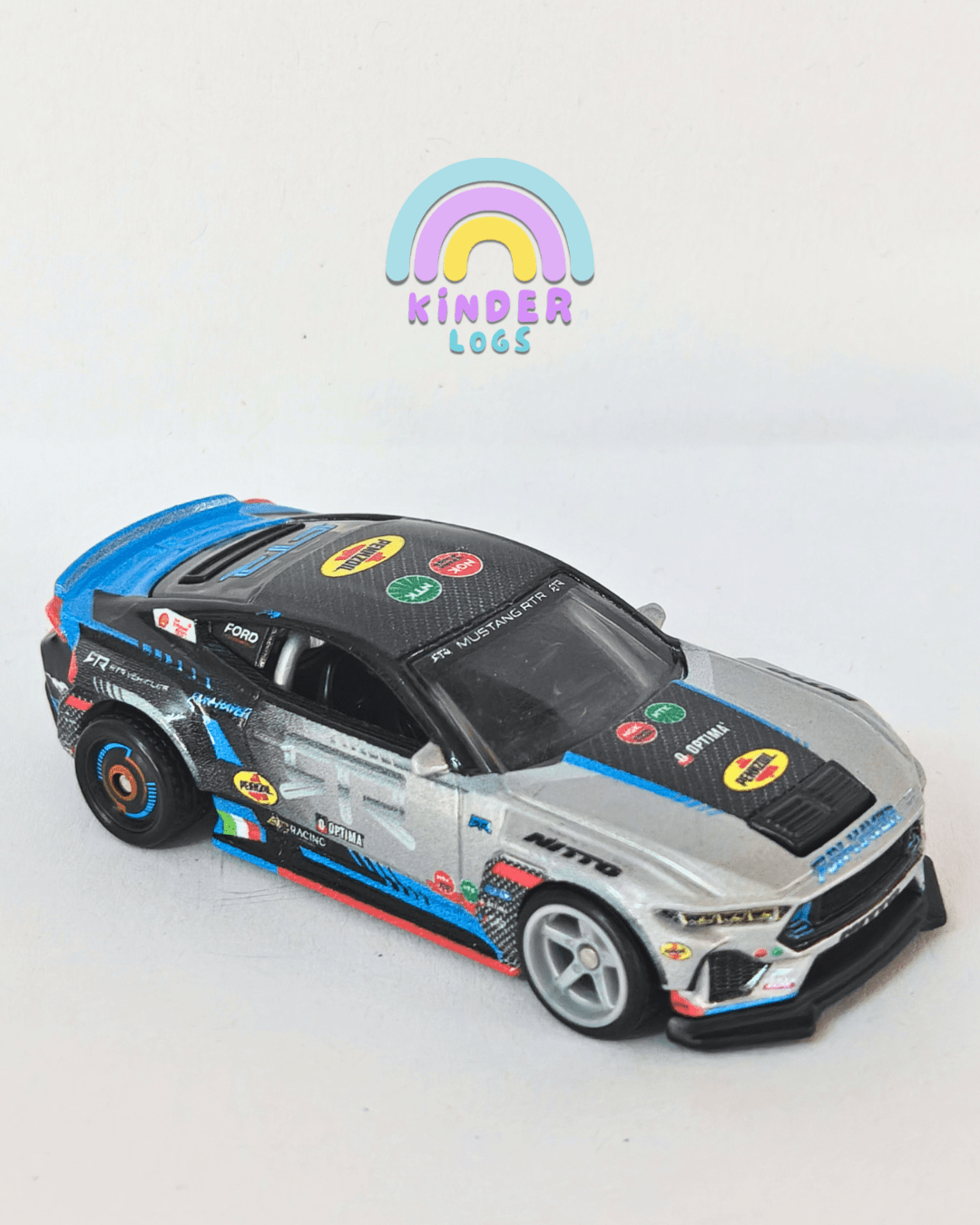 Premium Hot Wheels 2024 Ford Mustang RTR - Silver - Black (Uncarded - New) - Kinder Logs