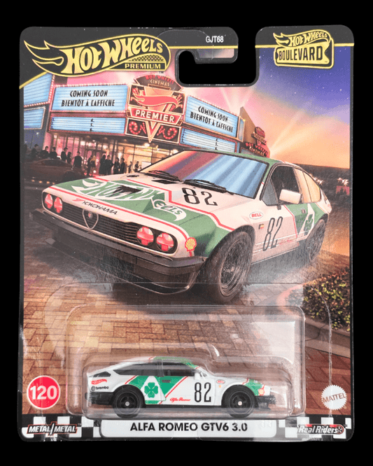 Premium Hot Wheels Alfa Romeo GTV6 3.0 - Boulevard 120 (Creased Card) - Kinder Logs